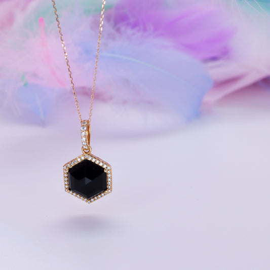 Esagono Black Onyx Pendant